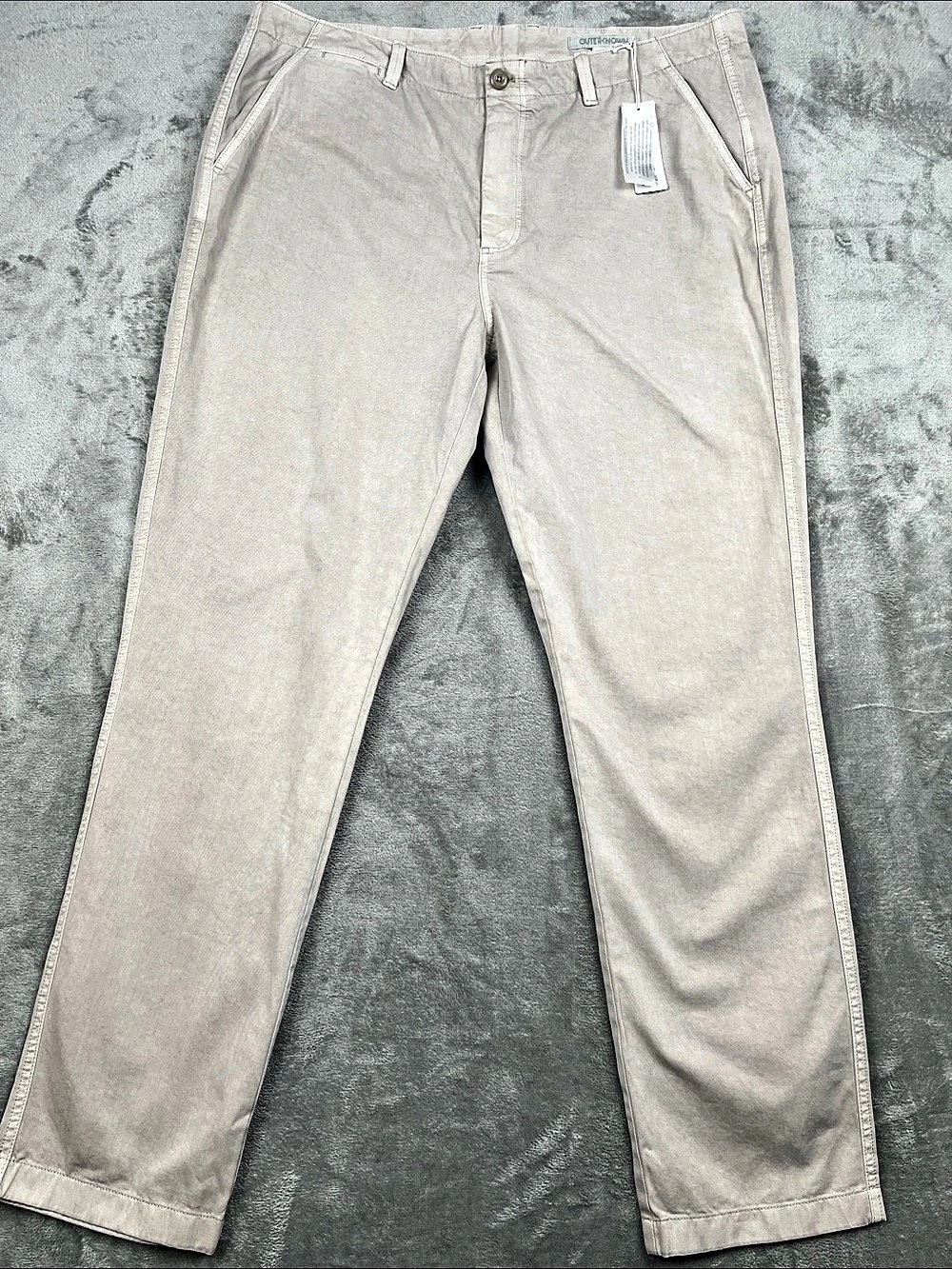 NEW Outerknown 38 Mens Beige 100% Organic Cotton Chino Pants